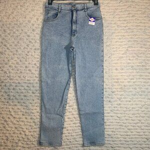 MIRANA WOMENS 13-14 JEANS HIGH WAIST STRAIGHT MOM JEANS ACID WASH MADE IN USA